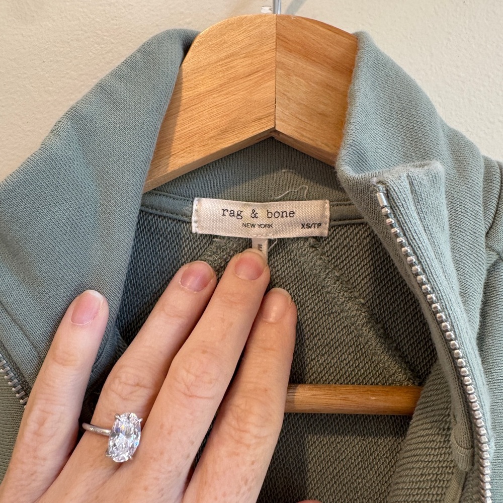 Rag and bone quarter zip pullover sweater sage green size XS - Picture 3 of 5